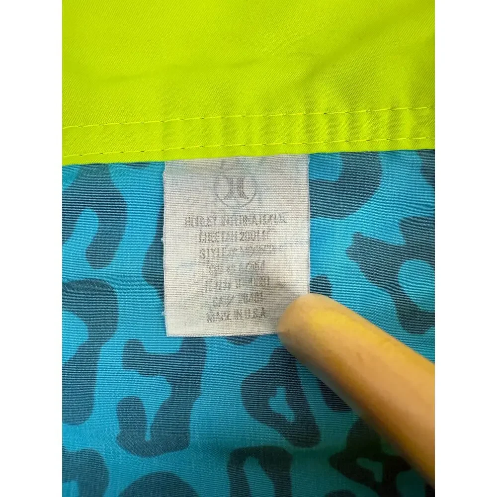Hurley Vintage Board Shorts Swim Trunks Unlined Velvet Teal Cheetah Print Size33